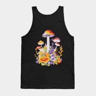 Cottagecore Mushrooms And Flowers Tank Top